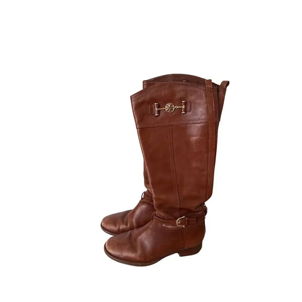 Tory Burch Bristol Brown Riding Boots 8M Equestrian + Festival Style